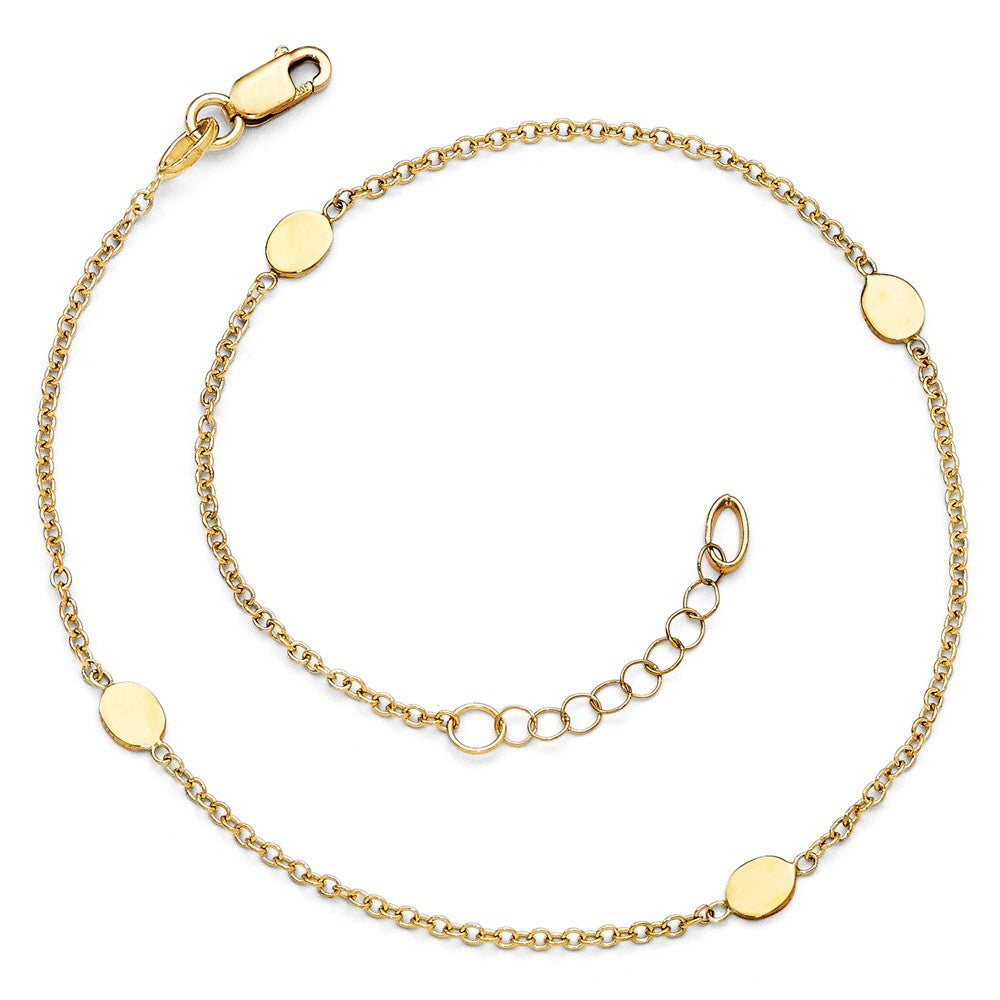 14K Yellow Gold Polished W/1In Ext. Anklet