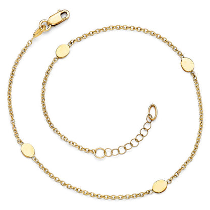 14K Yellow Gold Polished W/1In Ext. Anklet