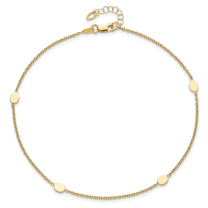 14K Yellow Gold Polished W/1In Ext. Anklet