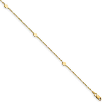 14K Yellow Gold Polished W/1In Ext. Anklet
