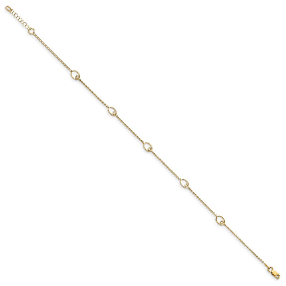 14K Yellow Gold Polished W/1In Ext. Anklet