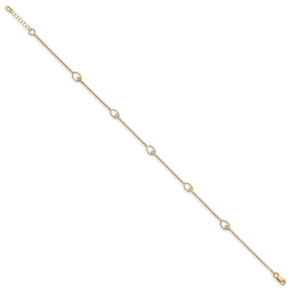 14K Yellow Gold Polished W/1In Ext. Anklet