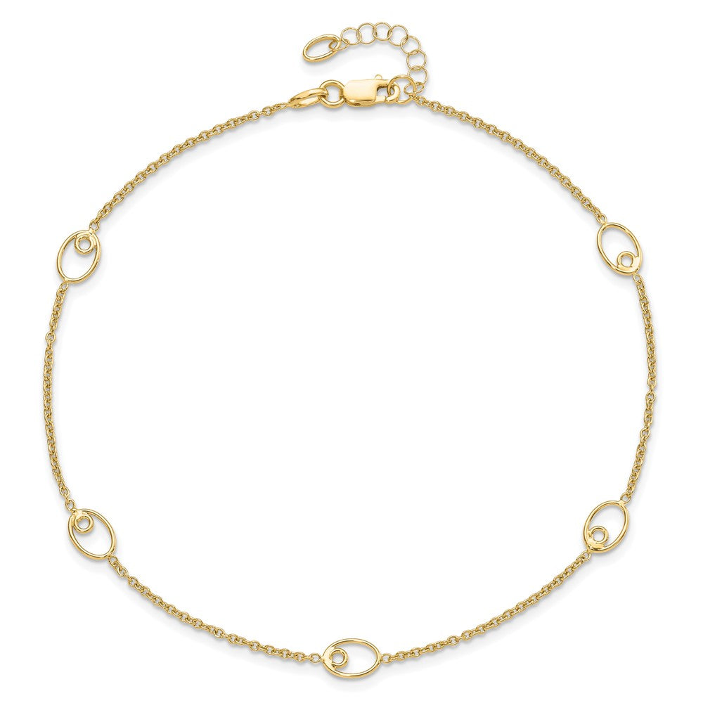 14K Yellow Gold Polished W/1In Ext. Anklet