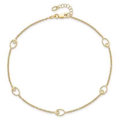 14K Yellow Gold Polished W/1In Ext. Anklet