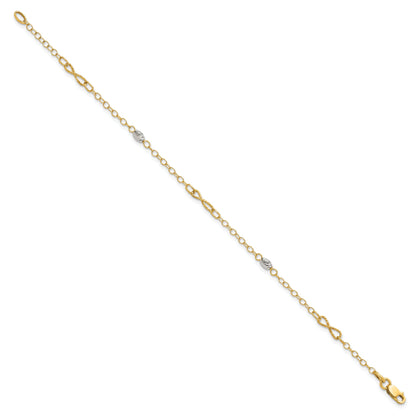 7.5 Inch 14K Two-Tone Polished And D/C Bracelet