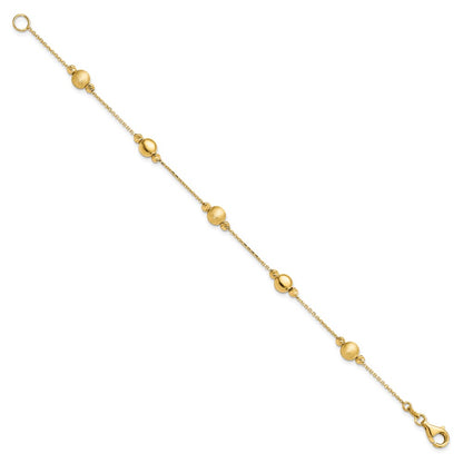 7.5 Inch 14K D/C Scratch Finish Polished Bracelet