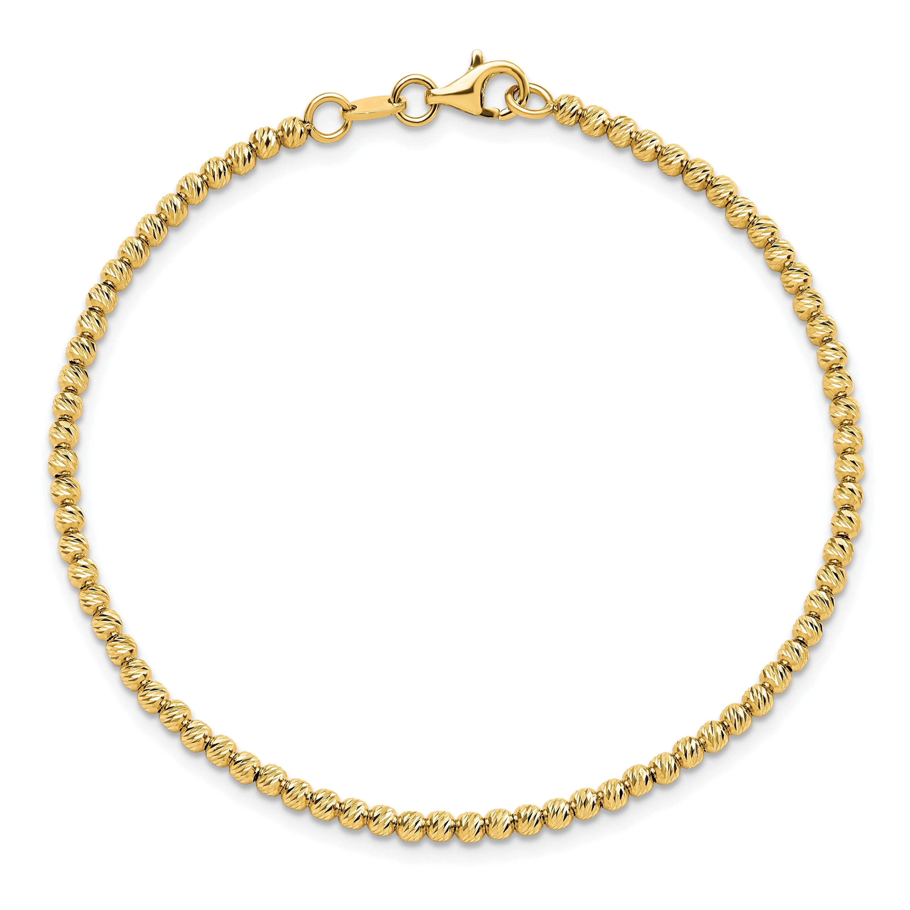 7.5 Inch 14K D/C Beaded Bracelet
