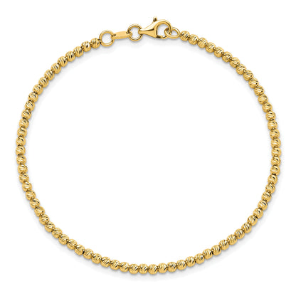 7.5 Inch 14K D/C Beaded Bracelet