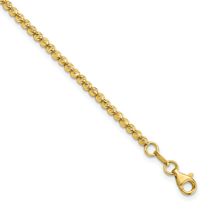7.5 Inch 14K D/C Beaded Bracelet