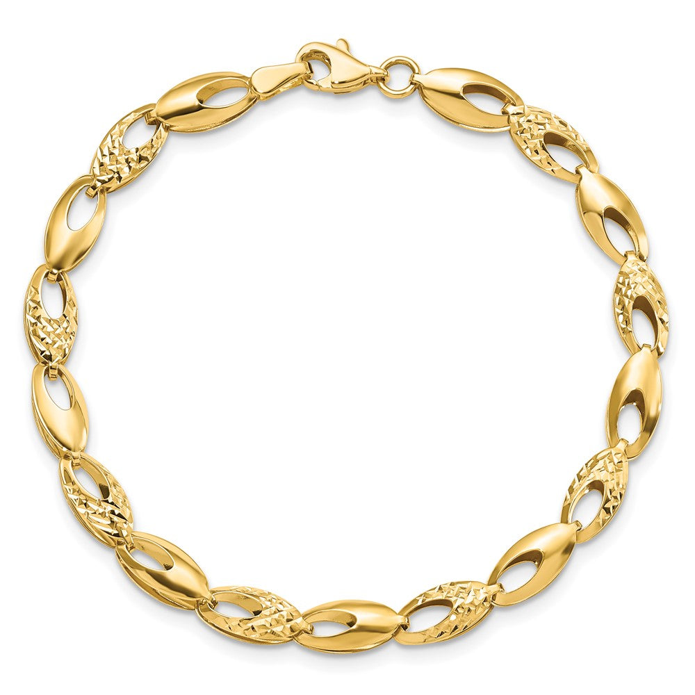7 Inch 14K Polished And D/C Bracelet
