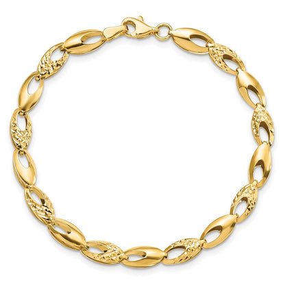7 Inch 14K Polished And D/C Bracelet