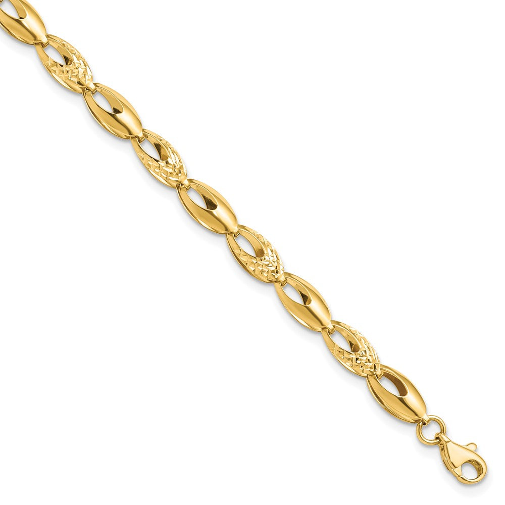 7 Inch 14K Polished And D/C Bracelet