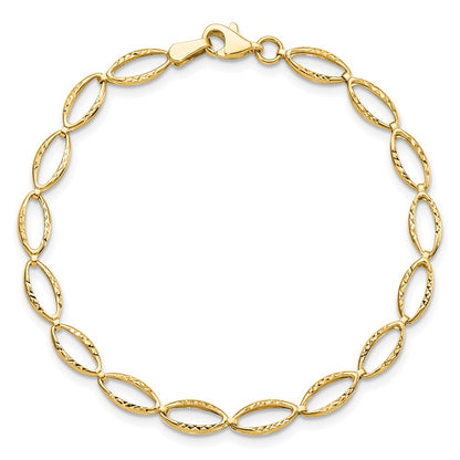 7 Inch 14K Polished And D/C Bracelet