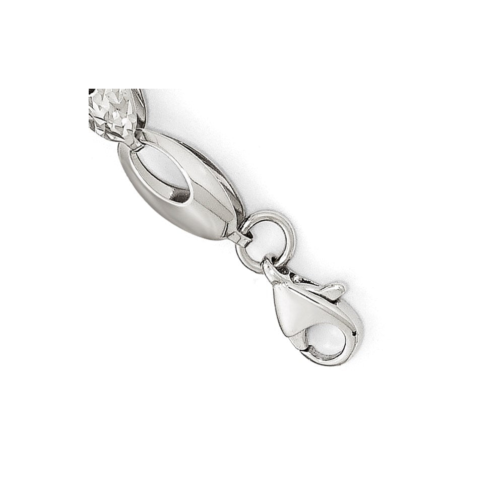 7 Inch 14K White Gold Polished And D/C Bracelet