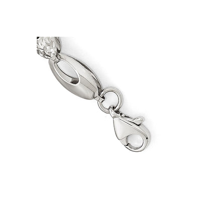 7 Inch 14K White Gold Polished And D/C Bracelet