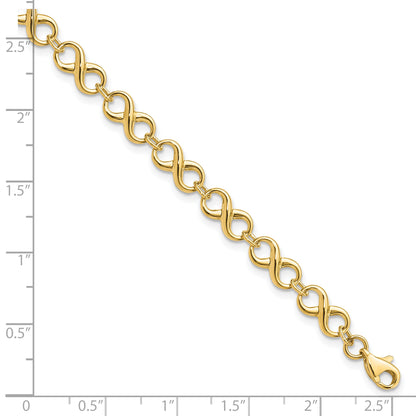 7 Inch 14K Polished Infinity Bracelet