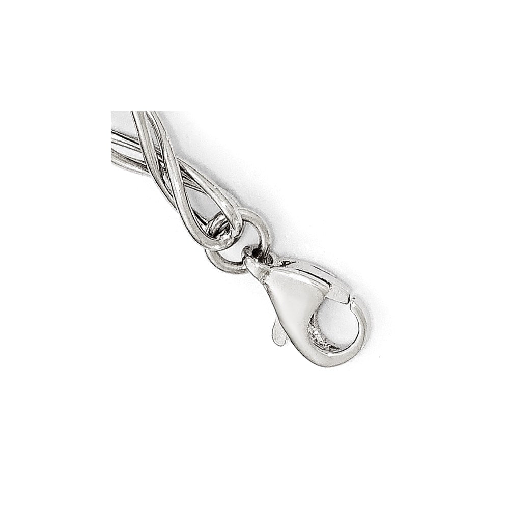 7.5 Inch 14K White Gold Polished Fancy Link Bracelet