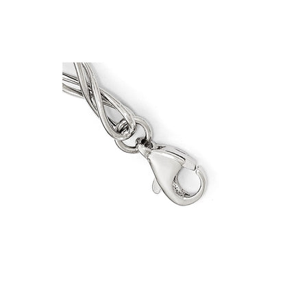 7.5 Inch 14K White Gold Polished Fancy Link Bracelet