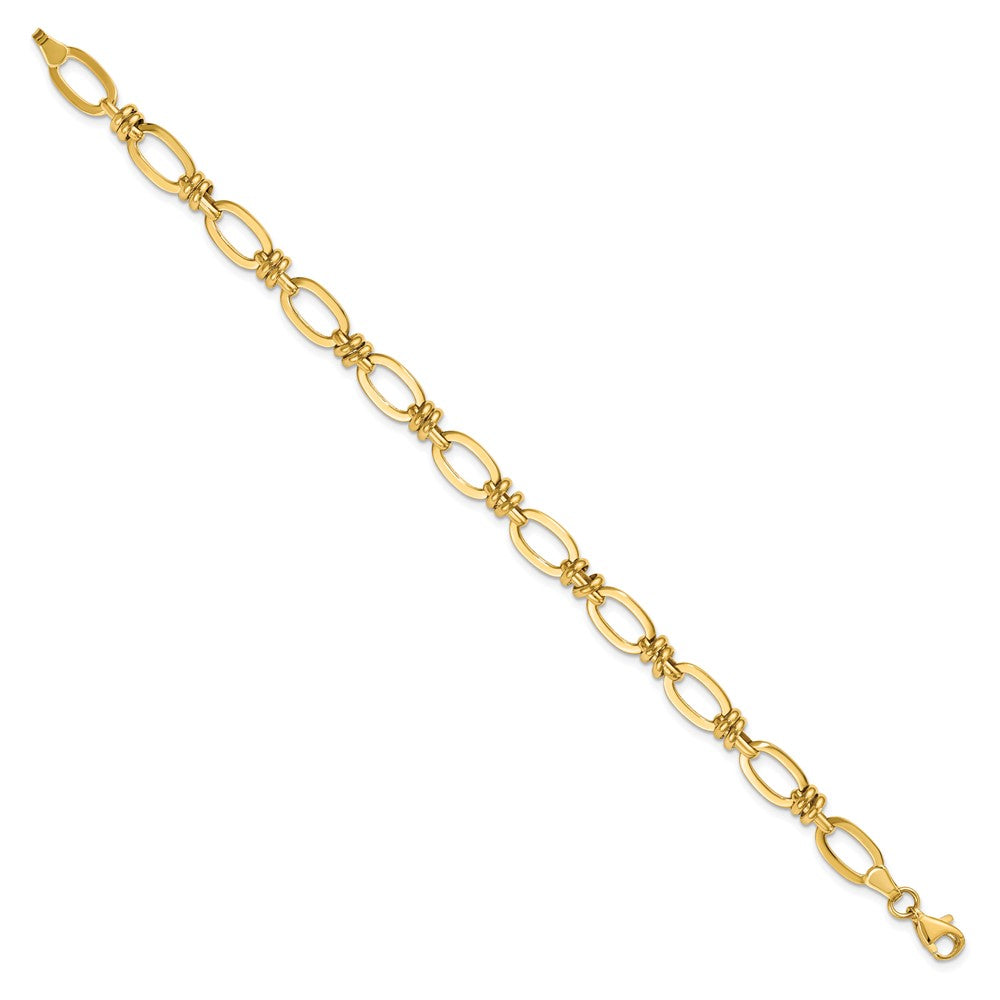 7.5 Inch 14K Polished Fancy Link Bracelet