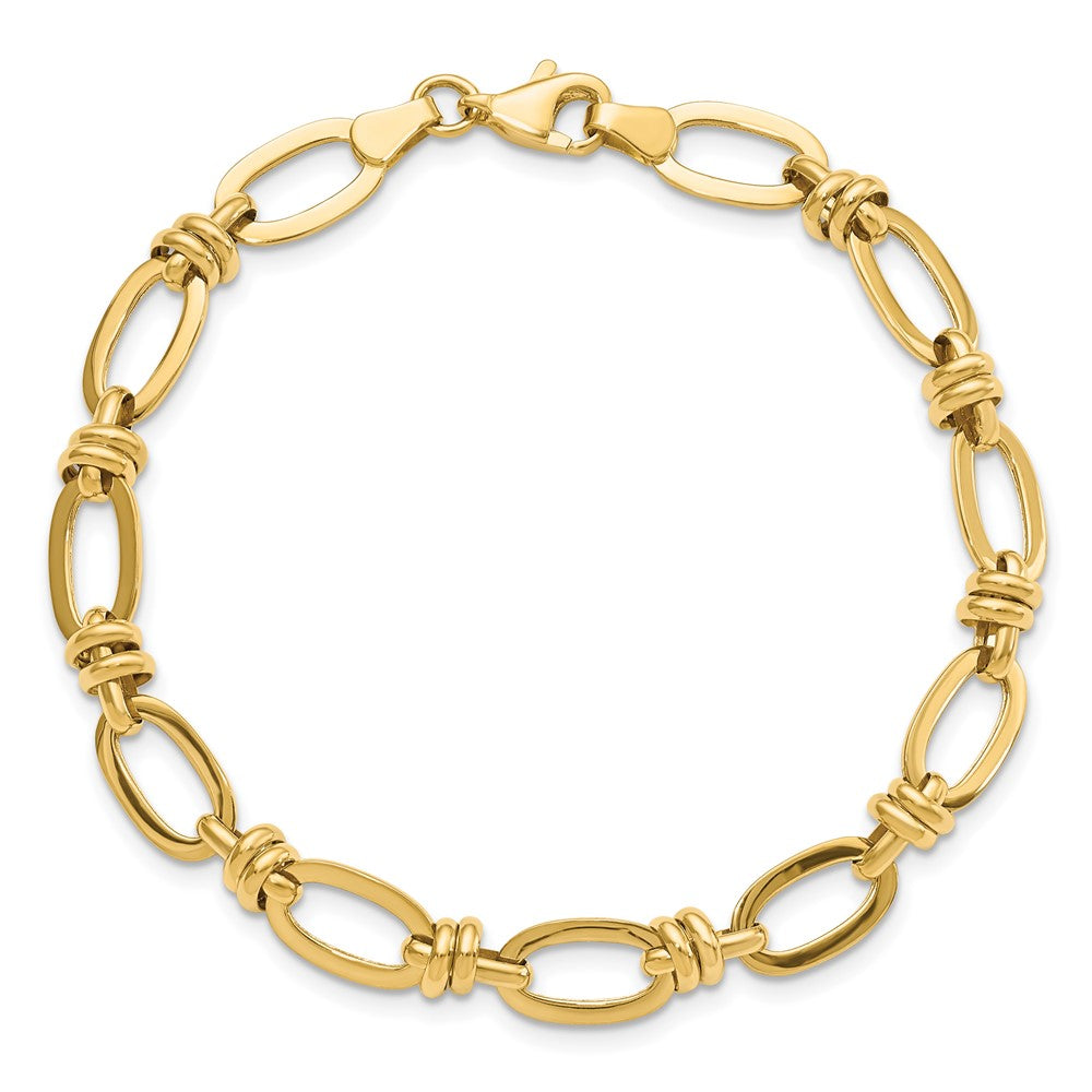 7.5 Inch 14K Polished Fancy Link Bracelet