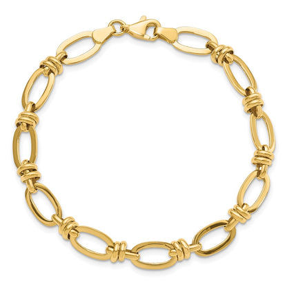 7.5 Inch 14K Polished Fancy Link Bracelet