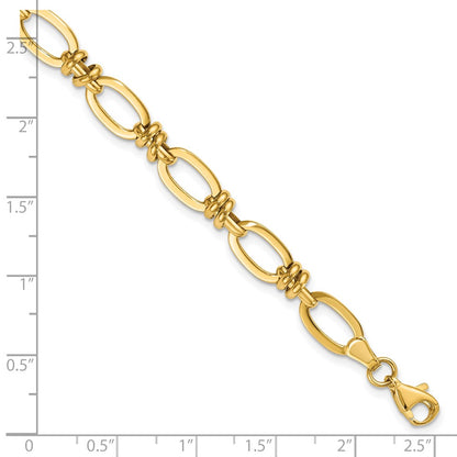 7.5 Inch 14K Polished Fancy Link Bracelet