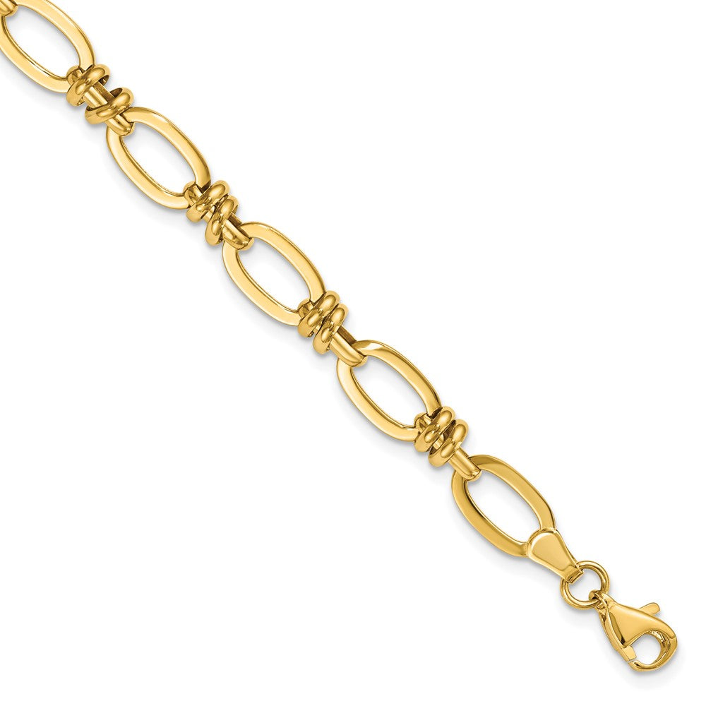 7.5 Inch 14K Polished Fancy Link Bracelet