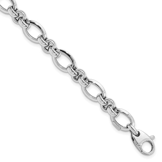 7.5 Inch 14K White Gold Polished Bracelet