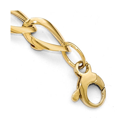 7.5 Inch 14K Two-Tone Polished Fancy Link Bracelet