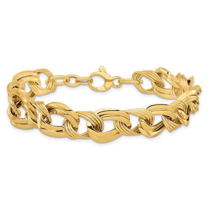 8 Inch 14K Polished Fancy Link Bracelet