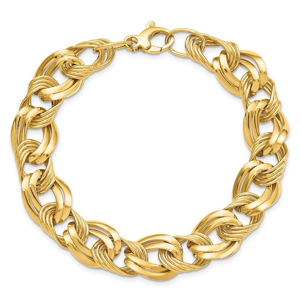 8 Inch 14K Polished Fancy Link Bracelet