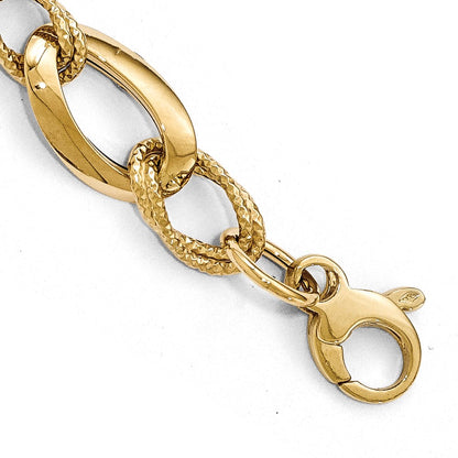 8 Inch 14K Polished D/C Fancy Link Bracelet