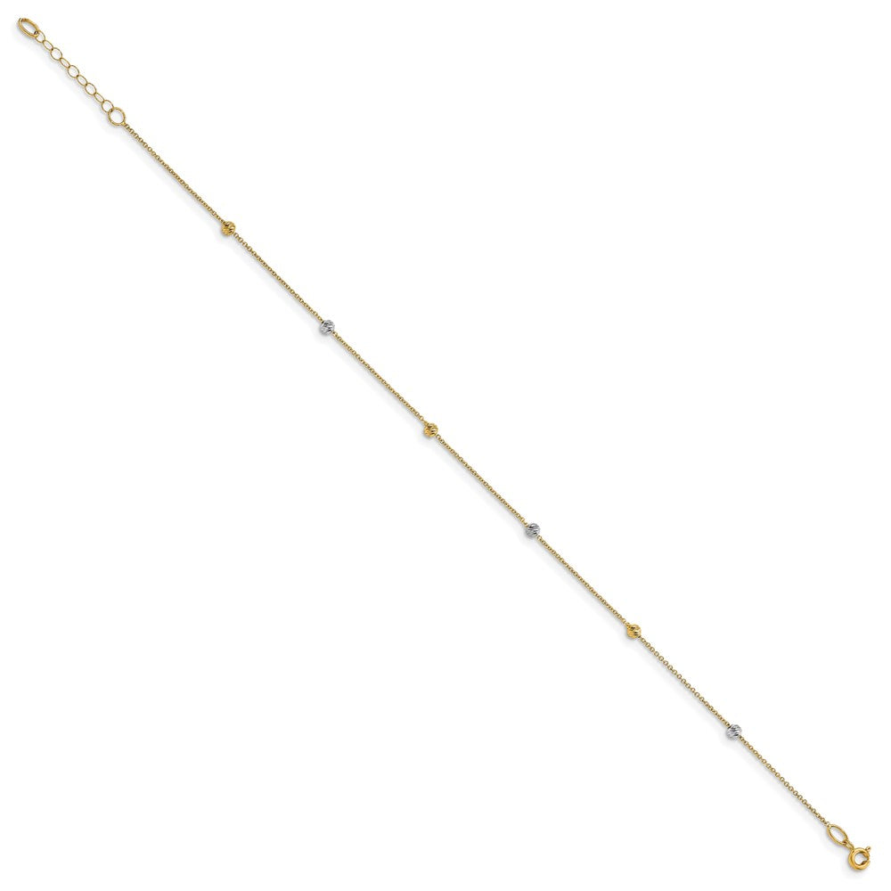 14K Two-Tone Polished D/C With 1In Ext. Anklet