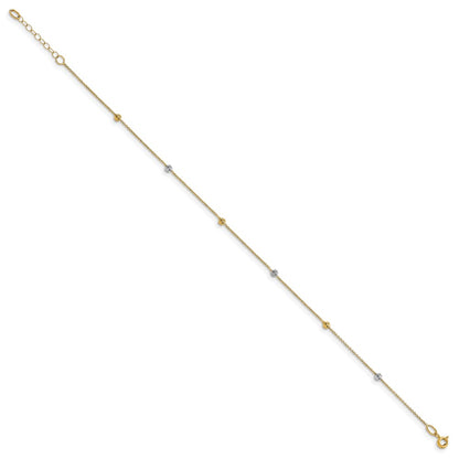 14K Two-Tone Polished D/C With 1In Ext. Anklet