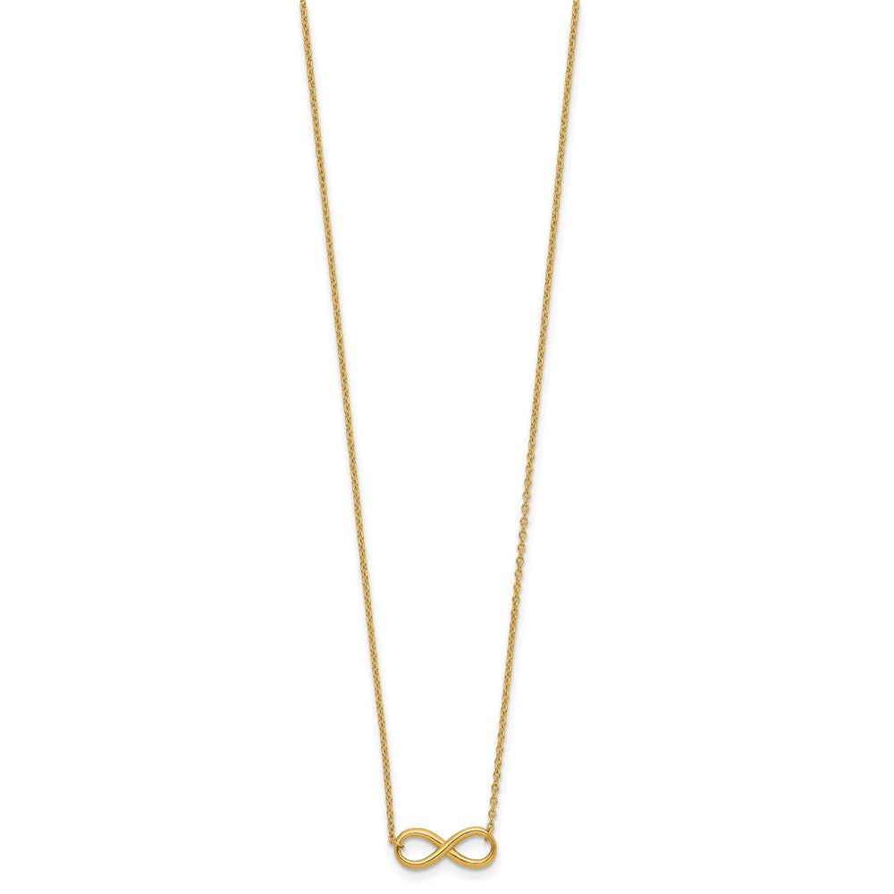 14K Yellow Gold Polished Infinity With 2In Ext. Necklace