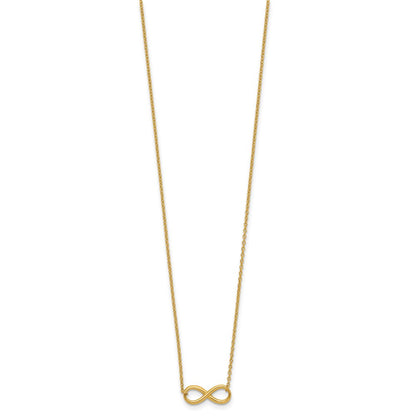 14K Yellow Gold Polished Infinity With 2In Ext. Necklace