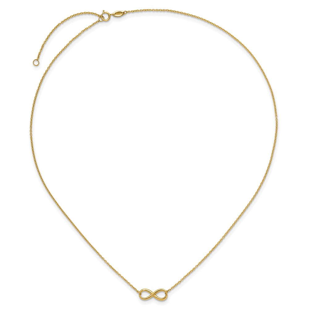 14K Yellow Gold Polished Infinity With 2In Ext. Necklace