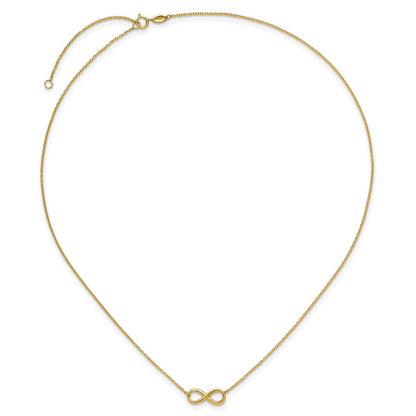14K Yellow Gold Polished Infinity With 2In Ext. Necklace