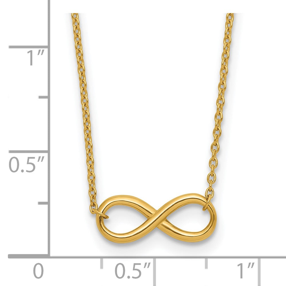 14K Yellow Gold Polished Infinity With 2In Ext. Necklace