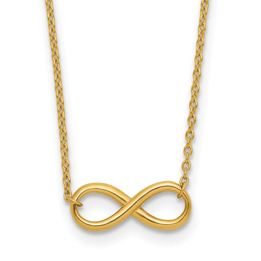 14K Yellow Gold Polished Infinity With 2In Ext. Necklace
