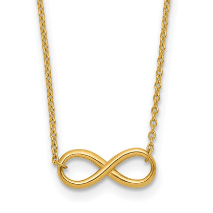 14K Yellow Gold Polished Infinity With 2In Ext. Necklace