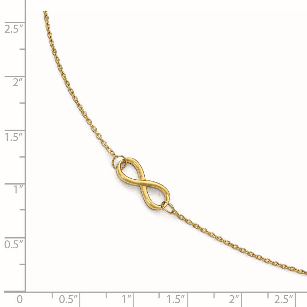 14K Yellow Gold Polished Infinity With 1In Ext. Anklet