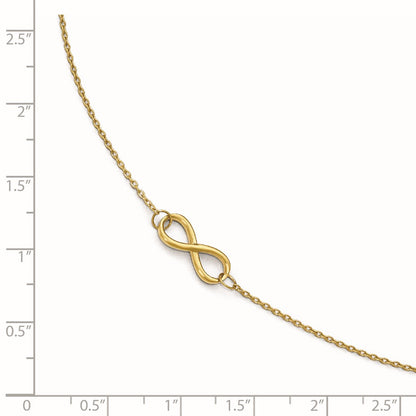 14K Yellow Gold Polished Infinity With 1In Ext. Anklet