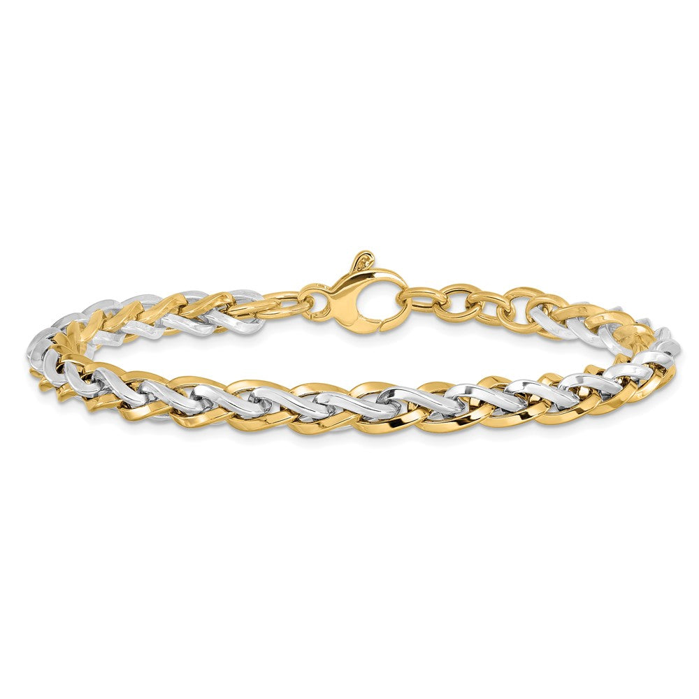 7.5 Inch 14K Two-Tone Polished Fancy Link Bracelet
