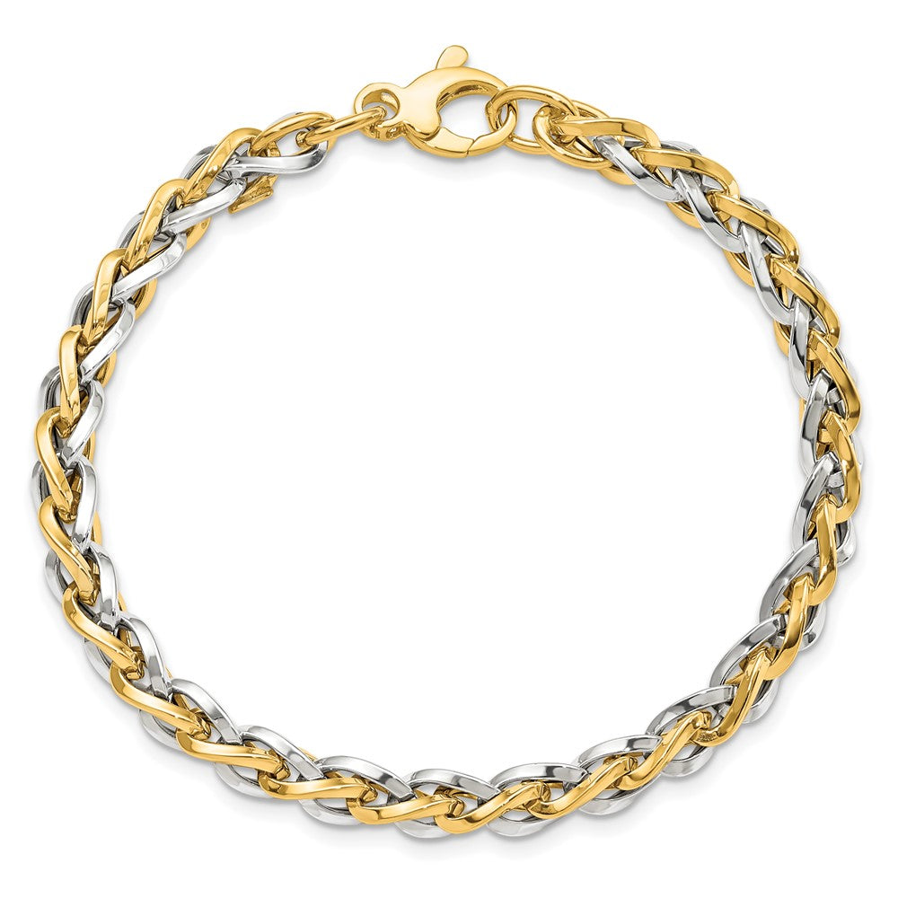 7.5 Inch 14K Two-Tone Polished Fancy Link Bracelet