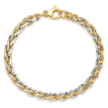 7.5 Inch 14K Two-Tone Polished Fancy Link Bracelet