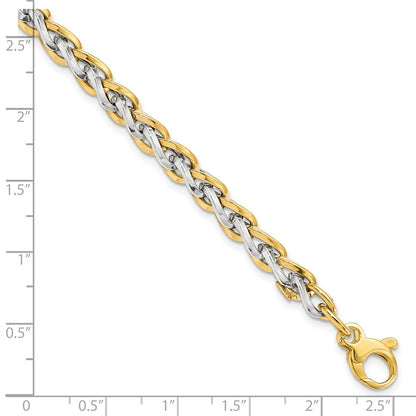7.5 Inch 14K Two-Tone Polished Fancy Link Bracelet