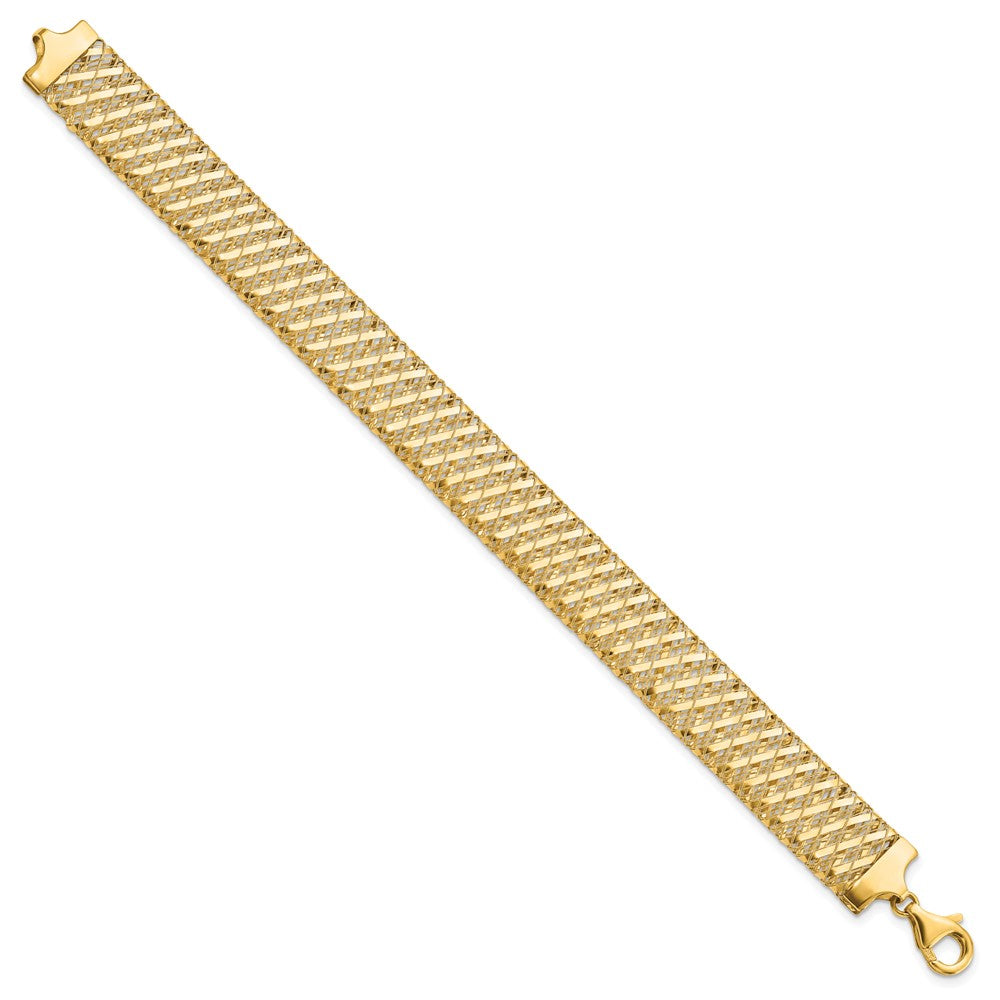 7.25 Inch 14K Fancy Stretch Bracelet