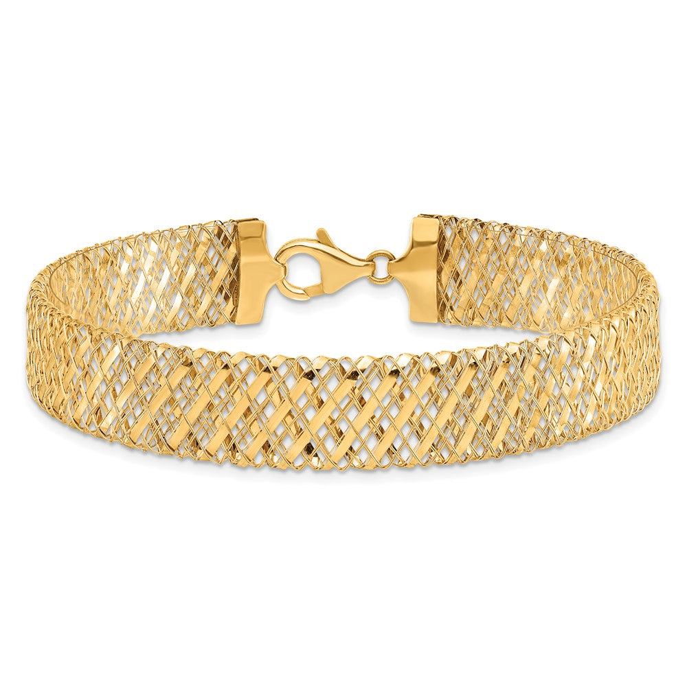 7.25 Inch 14K Fancy Stretch Bracelet