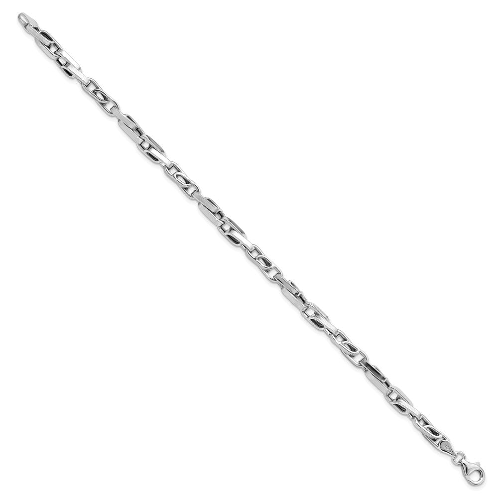 8.25 Inch 14K White Gold Polished Fancy Link Bracelet
